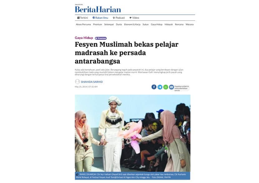 Berita Harian article clipping, May 2014
