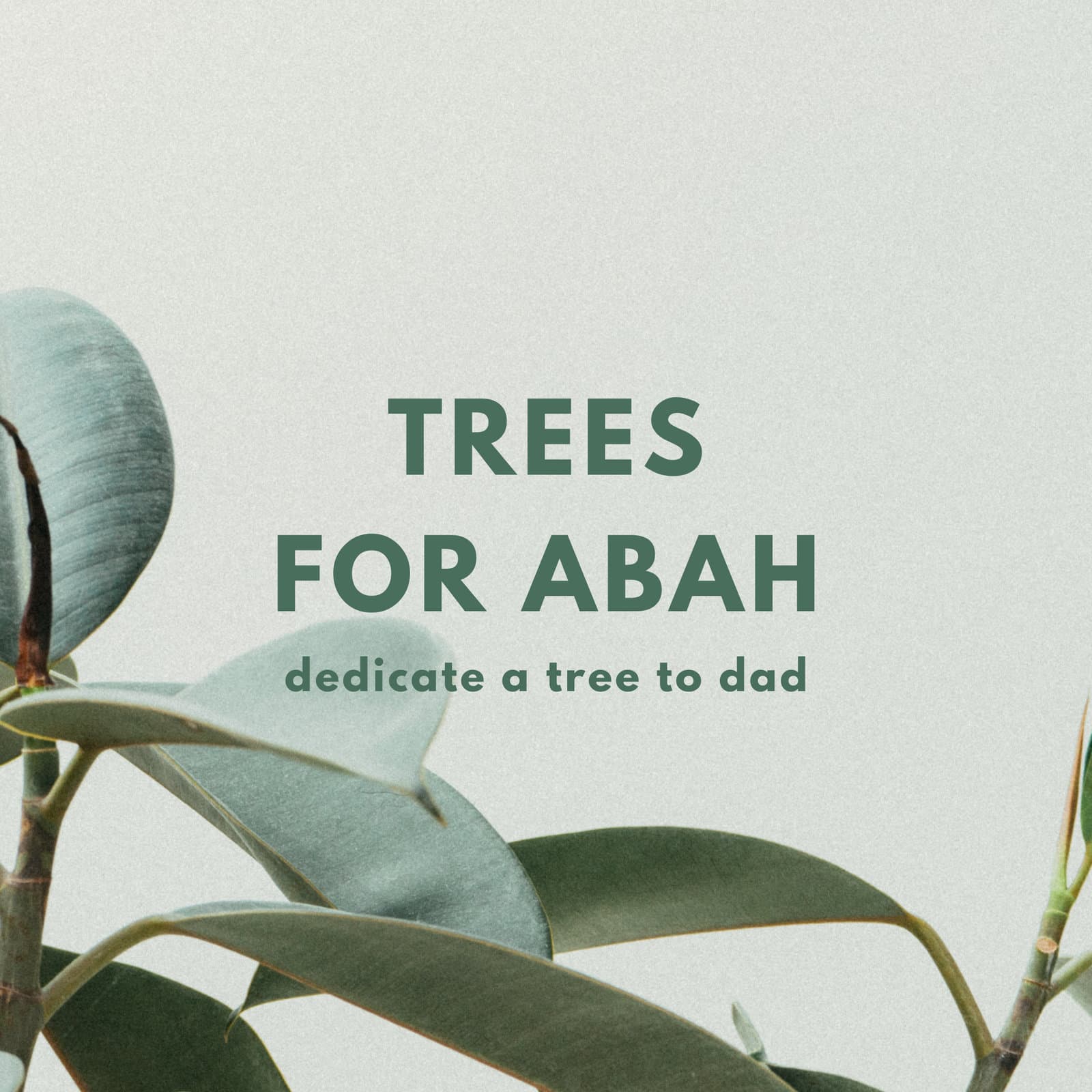 “Trees for Abah: dedicate a tree to dad” poster
