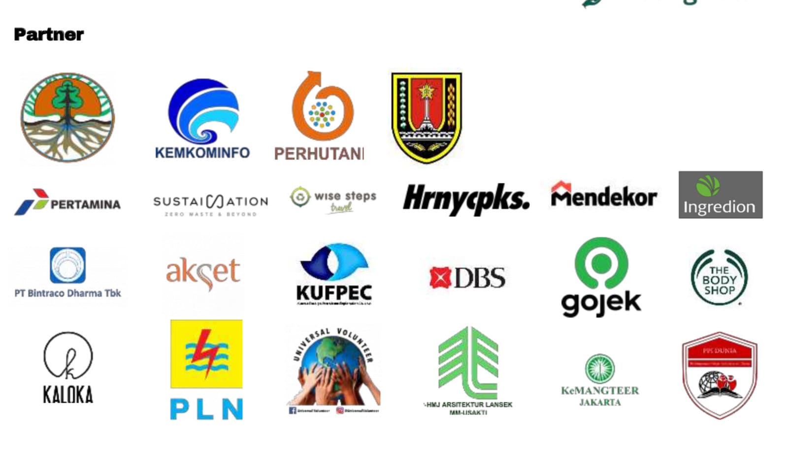 Logos of Yayasan Lindungi Hutan’s partner organisations
