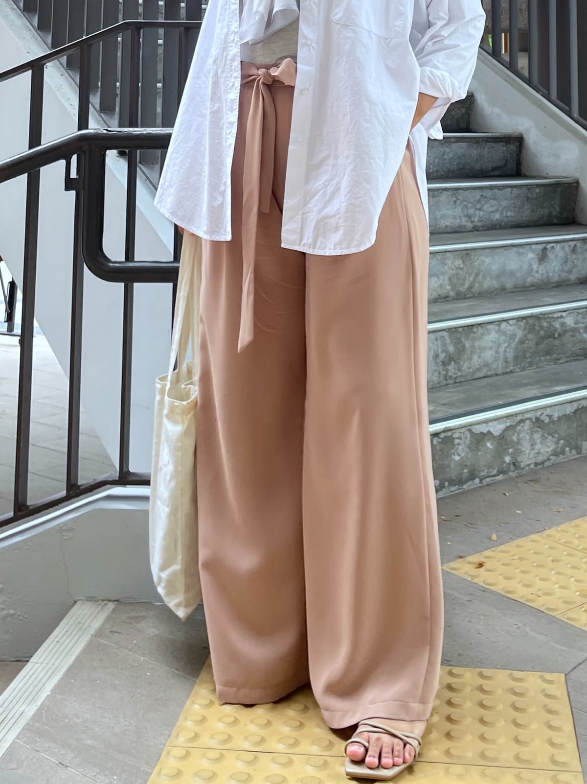 Molly Almond Wide-Leg Pants